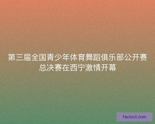 第三届全国青少年体育舞蹈俱乐部公开赛总决赛在西宁激情开幕